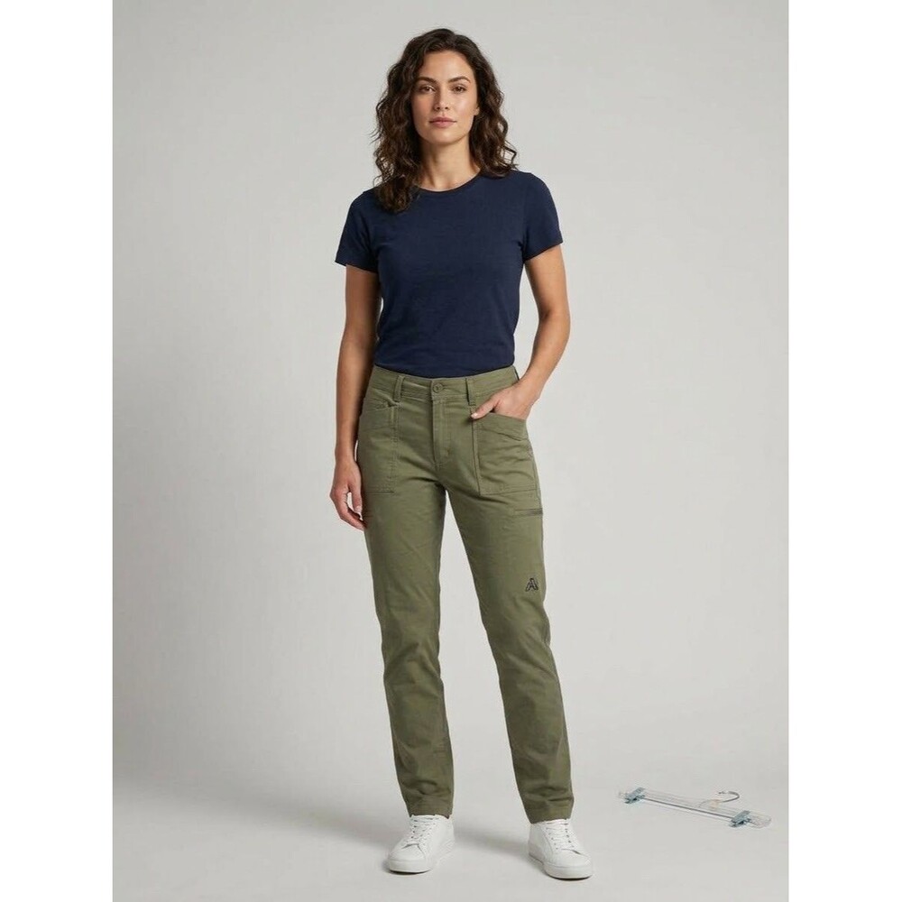 Eddie Bauer First Ascent Guide Pro Pants Size 10 Olive Green Nylon Cargo Hiking